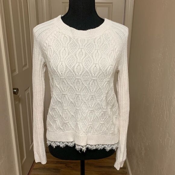 Nicole by Nicole Miller Cable Knit Hi-Lo Top Size XSMALL - Picture 3 of 10